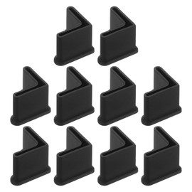 QUARKZMAN Pack of 10 L-shaped leg protectors, 1 inch x 1 inch (25 x 25 mm), furniture leg protectors, L-shaped PVC furniture angle caps, black