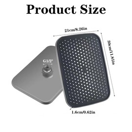 Umllpet Rain Shower Head 14 Inches, 360° Adjustable Rain Shower Head, Shower Head for Rain Shower, Rain Shower Square Shower Head, Shower Head Shower for Bathroom, Hard Water (Grey)