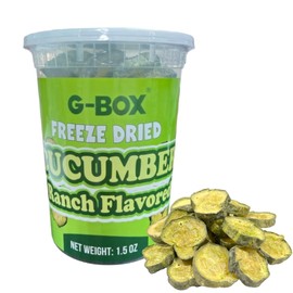G-BOX Freeze Dried Cucumbers, Freeze Dried Veggies & Ranch Snack - Healthy Freeze Dried Food, Veggie Chips, Ideal Emergency Food, TikTok Trend Item (Large-1.5 OZ, Ranch)