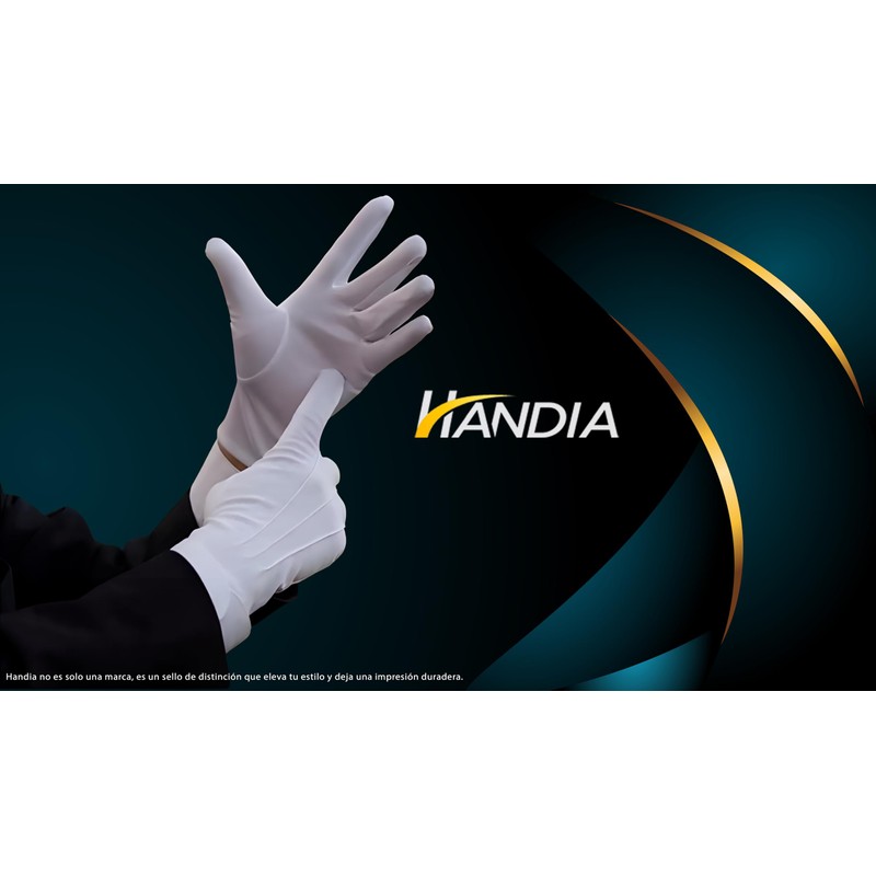 Handia - Guantes Blancos para militar, escolta, cadete, mesero, guante