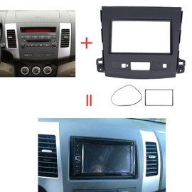 Kit de Tablero de Instalación de Doble DIN, Fydun Negro Abdominales Panel de Fascia de Radio Estéreo de 2 DIN Fascia de Navegación Marco Estéreo del Coche