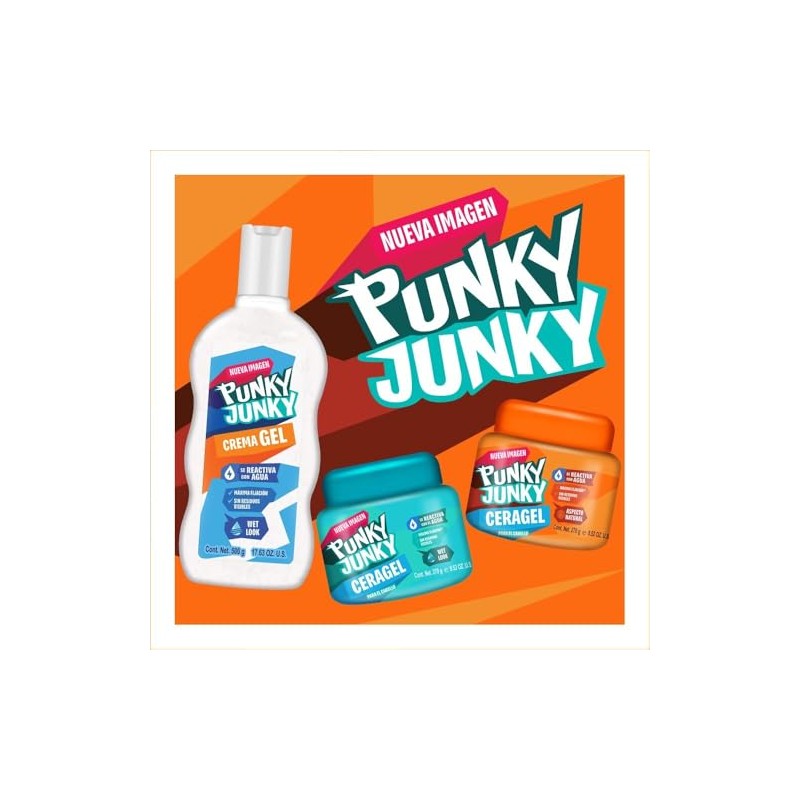 Punky Junky Cera Gel Natural para Cabello, 270 g