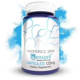 Nootropics Depot Sensoril Ashwagandha Capsules | 125mg | 90 Count | Ayurvedic Herb | Standardized Withania somnifera Extract