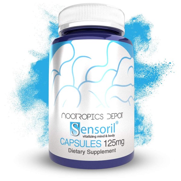 Nootropics Depot Sensoril Ashwagandha Capsules | 125mg | 90 Count | Ayurvedic Herb | Standardized Withania somnifera Extract