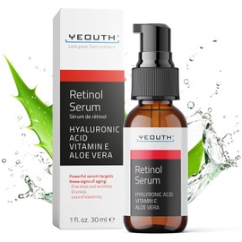 YEOUTH - Suero Facial - Serum Facial de Retinol con cido Hialurnico, Vitamina E y Aloe Vera, Serum Antimanchas, Antiedad, Antiarrugas e Hidratante... 