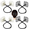 KuuGuu 4 PCS Crystal Hair Bun Maker Rhinestone Pearl Hair