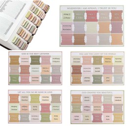 HABNI 75 Aufkleber Laminierte Bibel-Tabs, Rosa Grau Großer Druck Mit Leeren Laminierten Bibelreitern Leicht Zu Lesende Und Anzuwendende Bibel-Journaling-Tabs