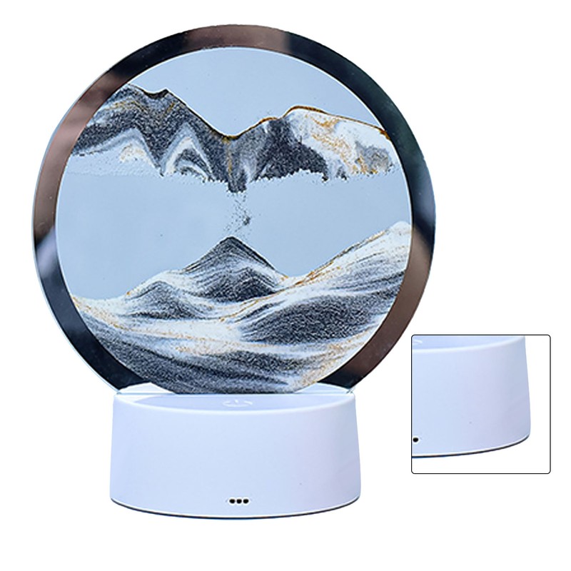 Sand Painting Table Lamp 7 Color 3D Hourglass Table Lamp