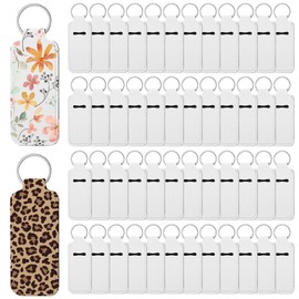 50 Pcs Sublimation Lipstick Holder Blanks Bulk Blank Neoprene Lipstick Holder Keychain Travel For Women DIY Key Ring