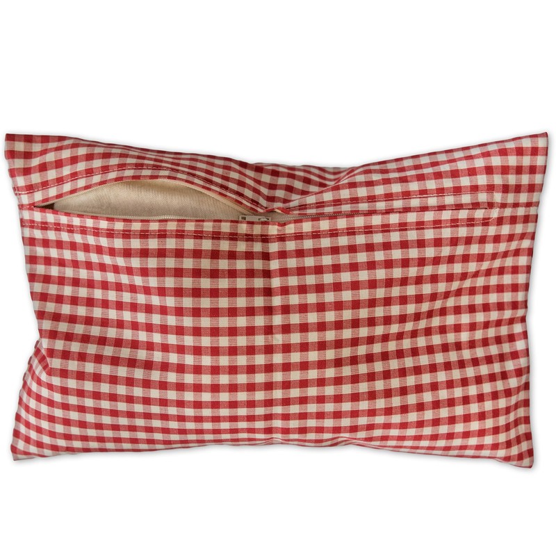 Organic Lavender Pillow 30 x 20 cm Organic Cover Red/White