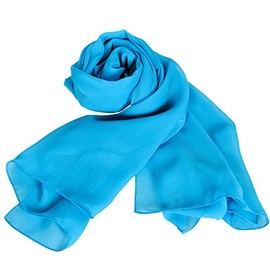MATCH MUCH Chiffon Scarf Head Wrap Evening Shawls Wraps for women Plain Colors (Sky Blue)