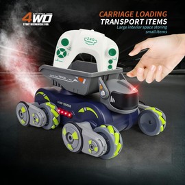 PRECKIN Remote Control Car for Kids,Robot Dog Toys for Boyrs and Girls Rechargeable RC Car Kids Toys with Light Music Spray,Swing arms,8+ Teens Brithday Gift