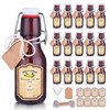 tchrules - 16 botellas de vidrio con tapa abatible de