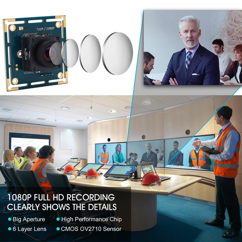 ELP Autofocus Camera, 2MP Full HD USB Camera Module, Ultra