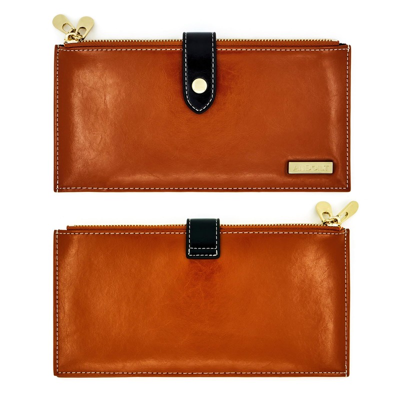 ANDOILT Womens Genuine Leather Wallet RFID Blocking Credit Card Holder