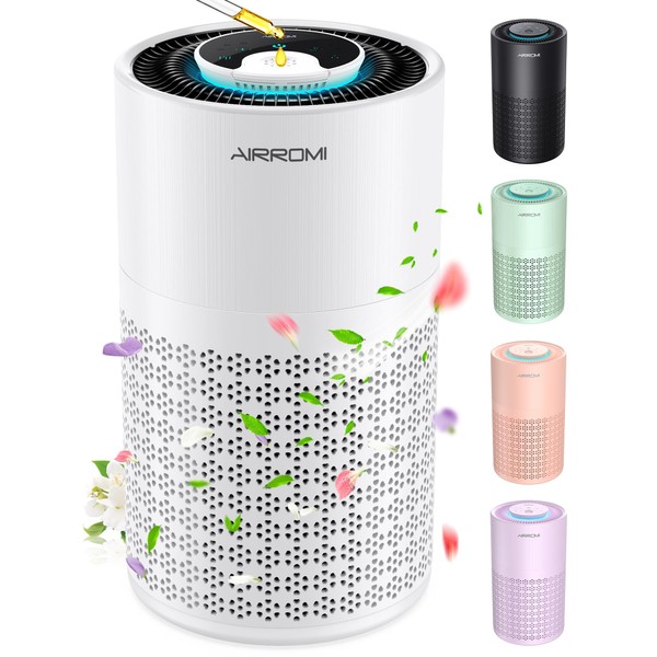AIRROMI Air Purifier for Bedroom with True H13 HEPA 3-in-1 Filters, Pet Air Purifiers for Home Cat Pee Smell, Covers Up to 983 Ft², Quiet 360° intake Air Cleaner for Allergies Dust Smoke Odor Dander