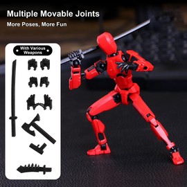KEGGTUN T13 Action Figure, 3D Printed Multi-Jointed, Titan 13 Action Figures, Multi-Articular Lucky Mobile Robot Nova T-13, Desktop Decorations for Game Lovers Toys