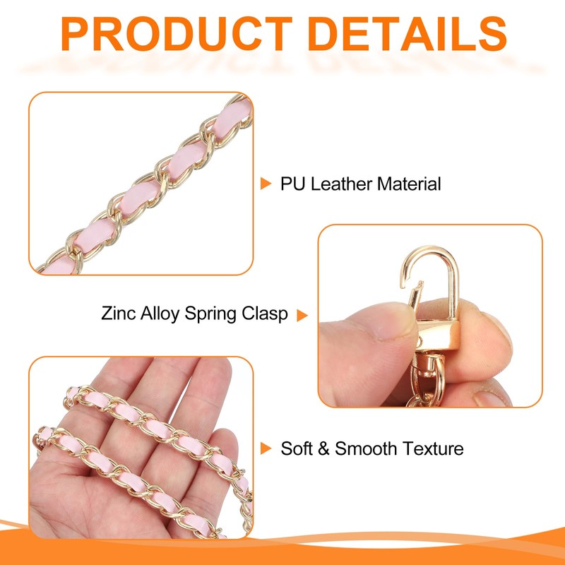 MECCANIXITY Purse Chain Strap, 39 Inch PU Leather Purse Handle