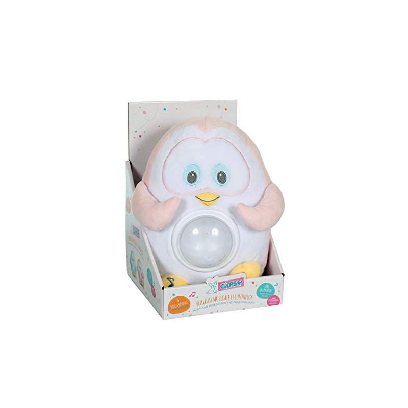 GIPSY 070994 Night Light with Music, Penguin Pink