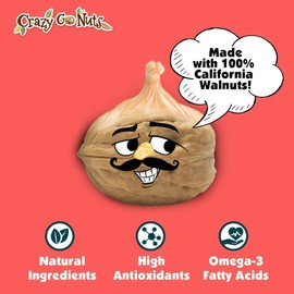 Crazy Go Nuts Walnuts Garlic Parmesan - Healthy Snacks, Keto, Low Carb, Gluten Free, Superfood-Natural, ALA, Omega 3 Fatty Acids, Good Fats, and Antioxidants - 1.25 Oz, 6-Pack