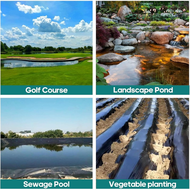 MIKIICOCO Pond Liner, Large Fish Pond Liner Gardens Pools Membrane