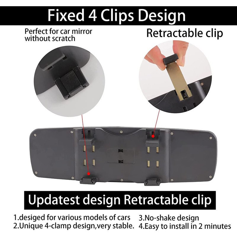 DRAMLOR Bling Rear View Mirror Accessories with 2 PCS Car