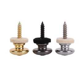 HOT SEAL 2PCS Wool Copper Guitar Strap Lock Locking Pegs Pins Mushroom Shape End Button For Acoustic Classical Electric Bass Guitar Ukulele (2 Black)