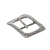 Beltiscool 1 1/2 Inch Single Prong Antique Silver Hammered Square