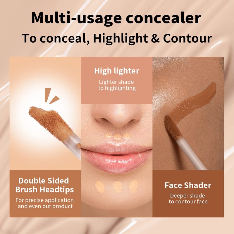 Oluac Concealer Concealer Dark Circles, Natural Matt, Sweat-Resistant, Waterproof, Durable,