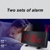 Projection Alarm Clock with 2 USB Ports LED Curved Display