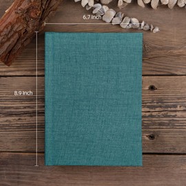 Pssoss Small 4x6 Photo Album with Writing Space Holds 20 Photos Ideal for Wedding Theme-Album and Baby Photo Album (Dark Green)