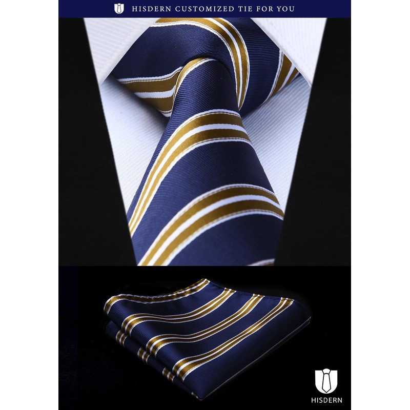 HISDERN TA5-01S Set of 5 Ties and Pocket Squares for