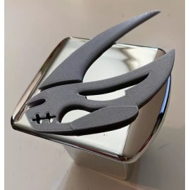 Mandalorian Mudhorn 3D - 2 inch Trailer Hitch Cover Black with GREY -