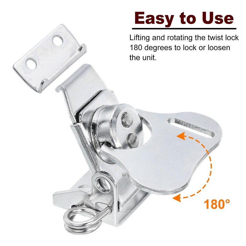 sourcing map Butterfly Twist Latch, 2.17 Inch Alloy Spring Loaded