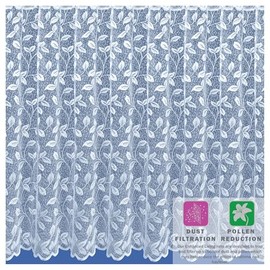 Maple Textiles Spring Time Leaves Net Curtain Sold per Metre Width Using Quantity Box and Sent in One Piece (36" Drop)