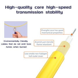 Buacoz 0.6Meter 2ft SC/UPC-ST/UPC Single-Mode Fiber Optic Cable SC to ST OS2 Jumper Optical Patch Cord Duplex 9/125um Yellow SC-ST