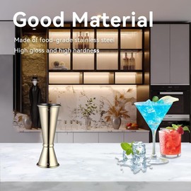 Aswalling 2 Pcs Jigger for Bartending 1oz 2oz Stainless Steel Jigger Japanese Style Double Jigger Measuring Tool for Bar Home