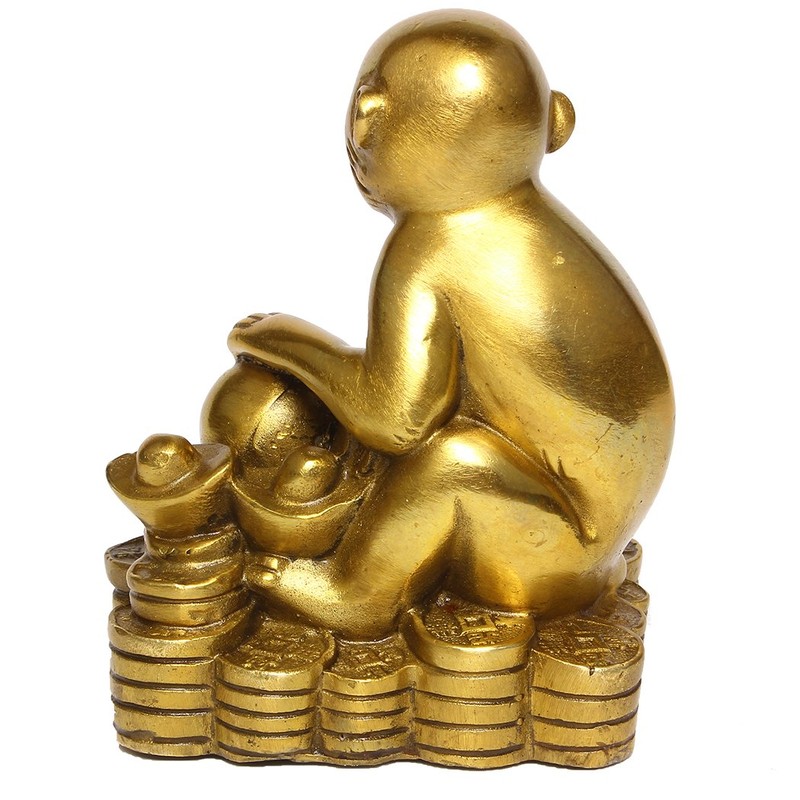 Zodiac Brass Monkey Statue Chinese Handmade Home Decor Collectibles Figurine