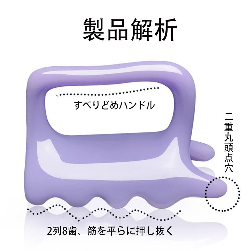 Double Push Massager, Non Slip, Unisex, Purple with Handle, Easy