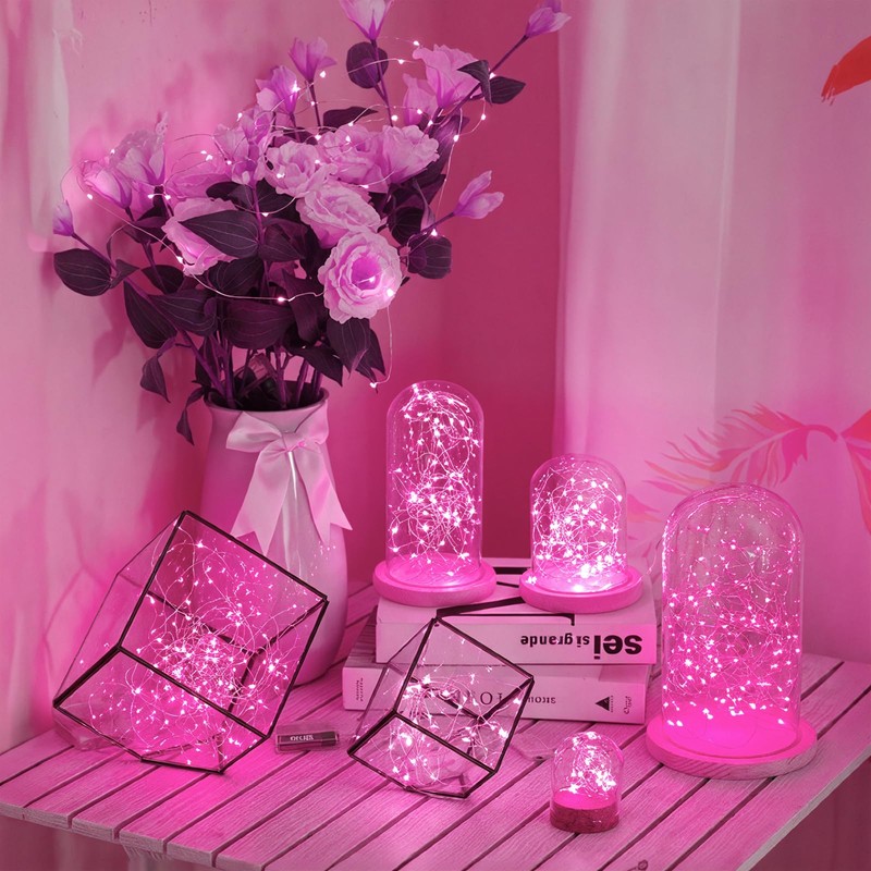 Lakumu Rechargeable String Lights Battery Operated, Battery Powered Copper Wire