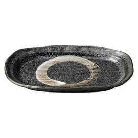 Yamasita Craft 482-6-376 Black Crystal Capital Oval Plate