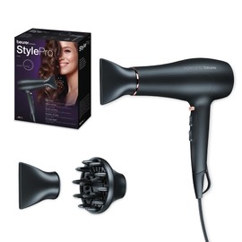 Beurer HC50 Style Pro Secadora de cabello profesional 2200 W, Triple-Ionic (3 niveles) Anti-frizz, Difusor  Boquilla Slim, 3 Niveles de Calor 2...    