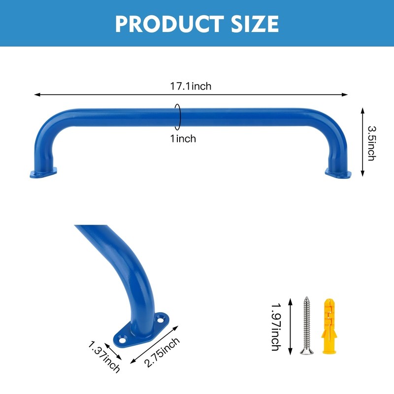 BiJun17 inch Metal Playground Handles,Monkey Bars Indoor Heavy Duty Ceiling