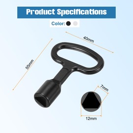 QUARKZMAN Set of 2 Triangular Key Wheelie Bin Metal Triangle Key with Key Ring Set Triangle Key for Water and Electricity Meter Bin (Black & Silver)