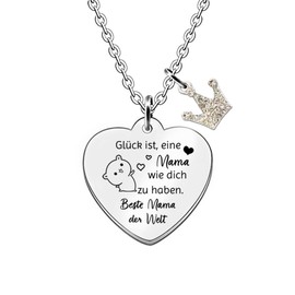 HZBLAZ Charm Necklaces Mum Funny Christmas Mother's Day Godmother Engraved Pendant Necklace Family Day Jewellery Grandmother Aunt Retirement Appreciation Stepmother Birthday Keepsake, Gemstone, No