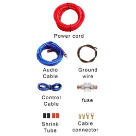 LNGJIN 10GA Amplifier Cable Set, Cable Car Audio Wire, Cable Set, Power Amplifier Cable, Subwoofer Cable Kit, Audio Set, Amplifier Cable, Amplifier Cable Set, for Audio Upgrade