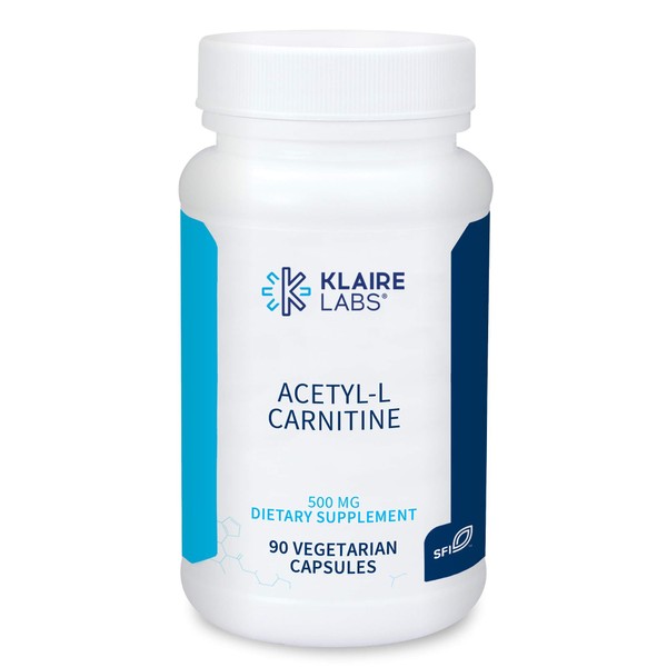 Klaire Labs Acetyl-L-Carnitine 500 mg - Hypoallergenic Acetyl L-Carnitine Supplement - Promotes Cognitive Health & Energy Production - 500mg Carnitine (90 Capsules)