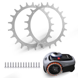 Stainless Steel Spikes for Navimow i105E-i108E Models Polished - Countersunk Screw Holes Deburred - 14x Stainless Steel Screws Traction Improvement for Robotic Lawnmower Spikes