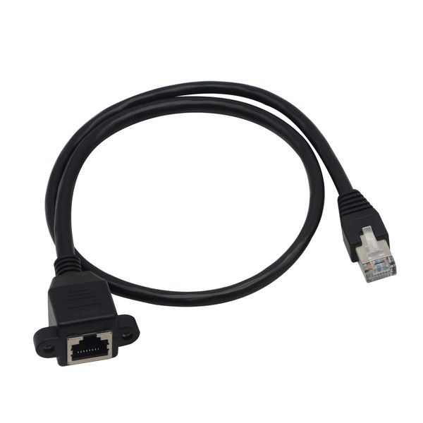 GINTOOYUN Panel Mount RJ45,RJ45 Male to Female Screw Panel Mount