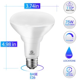 Energetic 12-Pack BR30 LED Recessed Light Bulb, 11W=75W, 2700K Soft White, 900LM, Dimmable Ceiling Flood Light Bulb for Cans, CRI85+